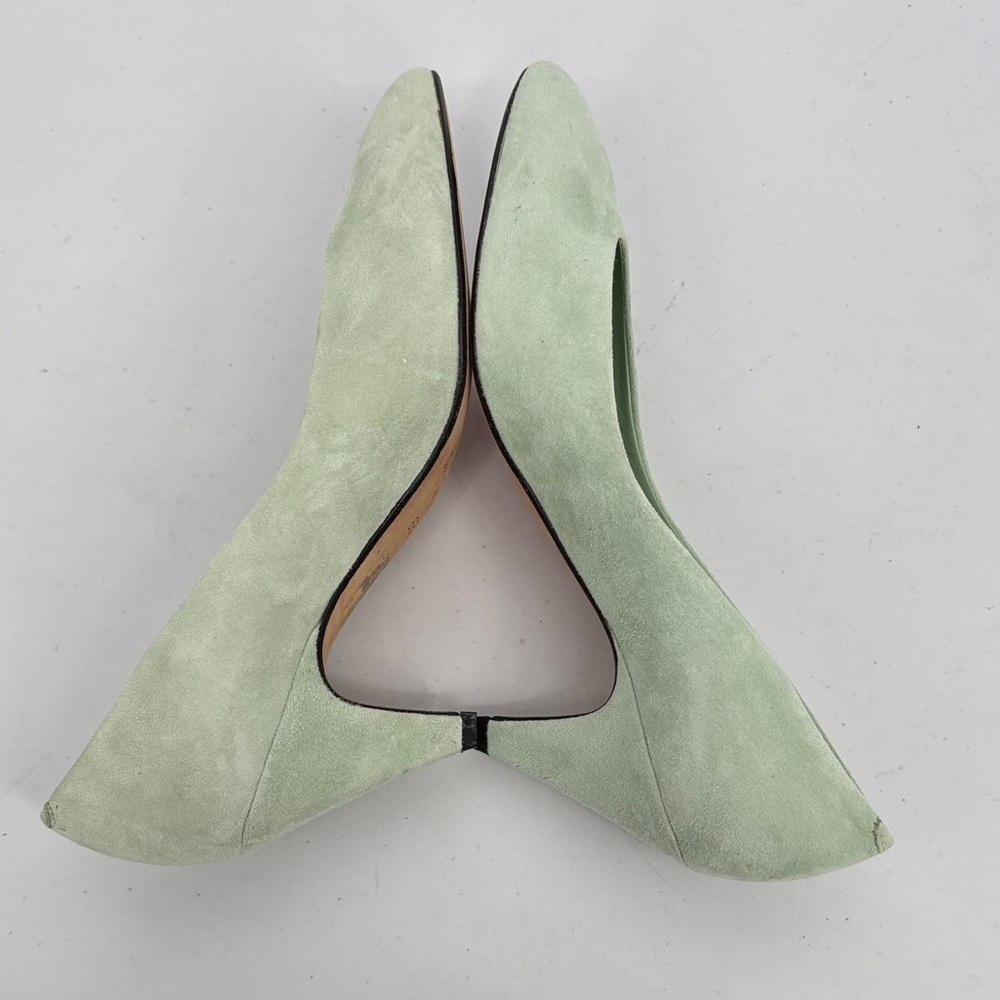 👻 vintage Nickels suede Mint Green pointed toe pumps Heels made in Italy - Picture 5 of 7